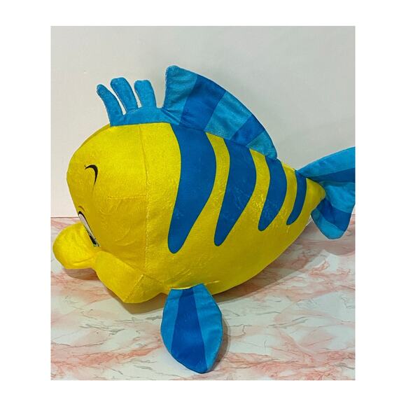 BIG 15" Disney Princess Flounder Stuffed Plush Plushie Ariel Little Mermaid Fish - Picture 5 of 6